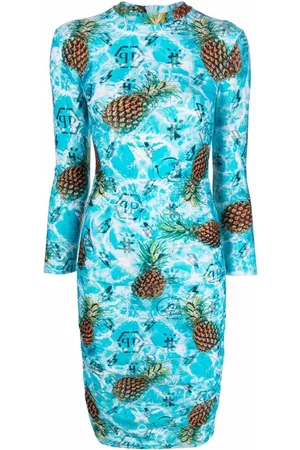 Philipp Plein Vestido Pineapple Skies corto