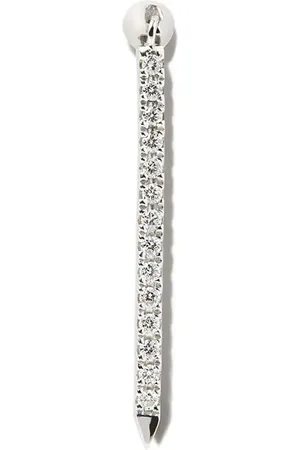 Maria Tash Charm Eternity Bar en oro blanco de 18kt con diamante