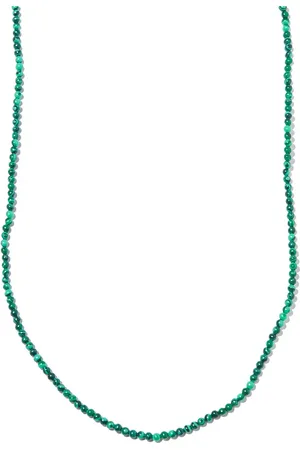 LUIS MORAIS Collar en oro amarillo de 14kt con cuentas de malaquita