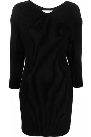 Rodebjer Vestido de punto de canalé con cuello en V