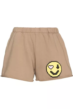 Natasha Zinko Pantalones cortos de chándal con motivo de emoticonos
