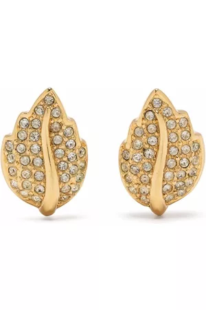 Dior Pendientes de clip con detalles de strass 1980 pre-owned