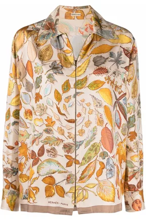 Hermès Camisa con hojas estampadas 1990 pre-owned