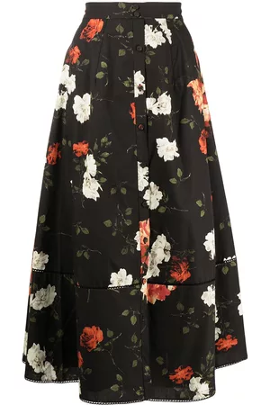 Erdem Falda plisada con estampado floral