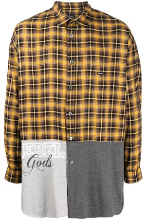 Undercoverism Camisa a cuadros con diseño patchwork