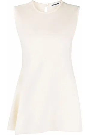 Jil Sander Top sin mangas con peplum