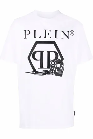 Philipp Plein Camiseta con logo y calavera estampada