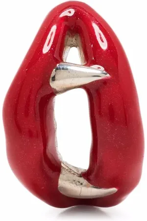 YOHJI YAMAMOTO Pendientes con labios esmaltados