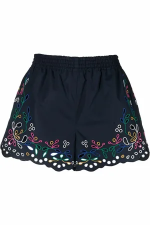 Chloé Shorts con bordado floral