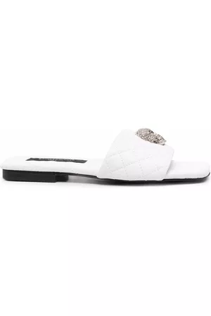 Philipp Plein Sandalias planas con calavera de cristal
