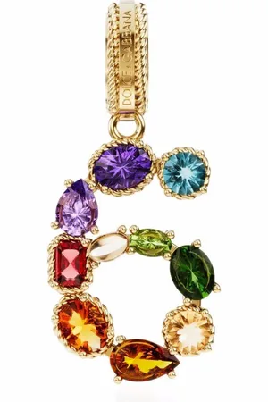 Dolce & Gabbana Colgante Number 6 en oro amarillo de 18kt con gemas