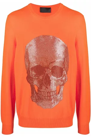 Philipp Plein Jersey de cuello redondo con estampado de calaveras