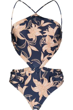 PATBO Bañador con estampado floral y aberturas