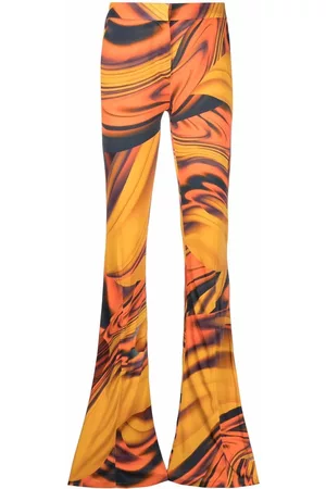 The Attico Pantalones acampanados con estampado abstracto
