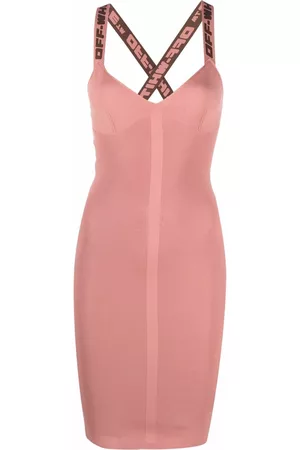 OFF-WHITE Vestido corto con tirantes del logo