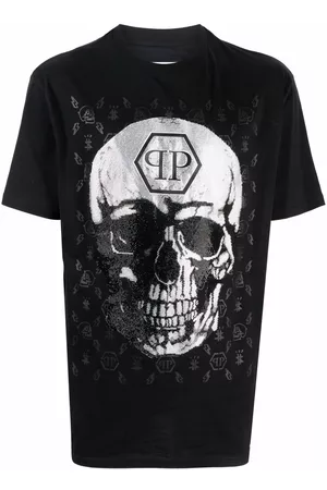 Philipp Plein Camiseta con gemas y diseño de calavera