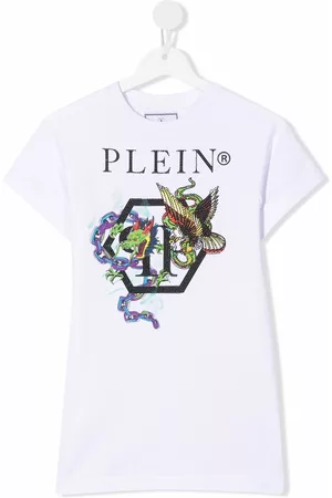 Philipp Plein Vestido tipo camiseta con dragón estampado