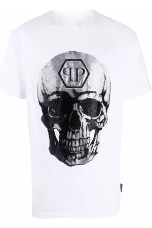 Philipp Plein Camiseta con gemas y diseño de calavera
