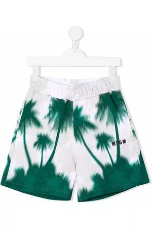 Msgm Pantalones cortos con motivo de palmeras