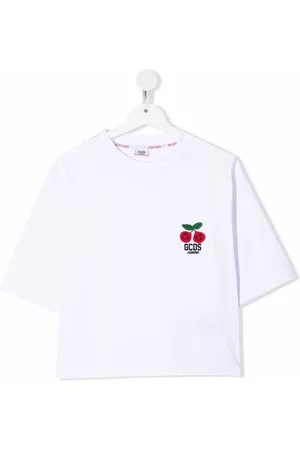 GCDS Camiseta corta con cerezas bordadas