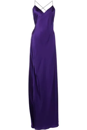 Michelle Mason Vestido de seda con cuello en V