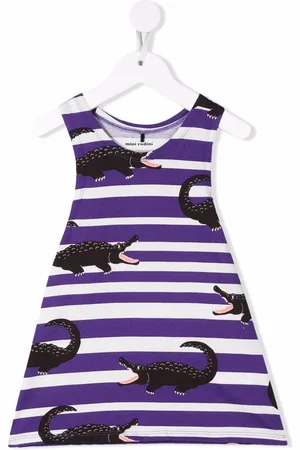 Mini Rodini Vestido con estampado Crocodile Stripe