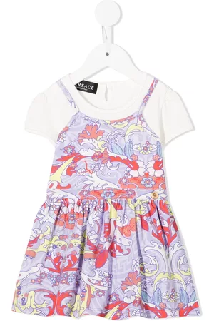 VERSACE Vestido estilo camiseta con estampado floral