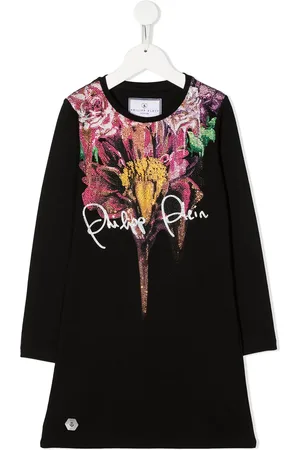 Philipp Plein Vestido con estampado floral y strass
