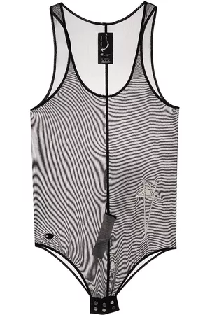 Rick Owens Top sin mangas con logo bordado
