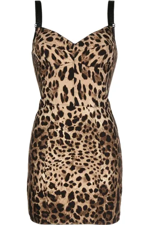 Dolce & Gabbana Vestido corto con estampado de leopardo