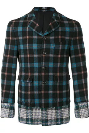 Comme des Garçons Blazer a cuadros con dobladillo en contraste