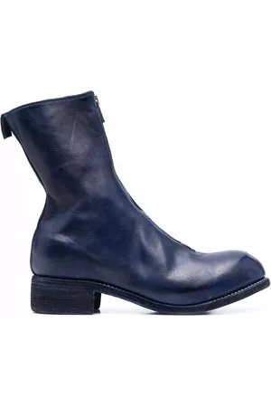 GUIDI Botas con puntera redonda y cremallera frontal