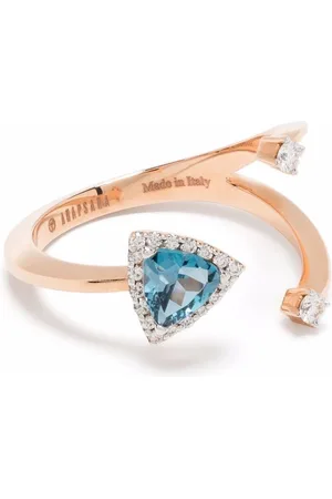 ANAPSARA Anillo Micro en oro de 18kt con diamante y topacio