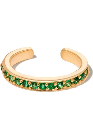 Anita Pendiente earcuff en oro amarillo de 18kt con esmeralda