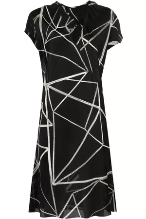 Rick Owens Vestido cruzado con estampado geométrico