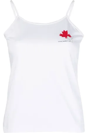Dsquared2 Top sin mangas Maple Leaf con logo estampado