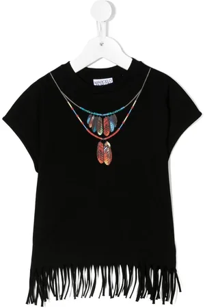 MARCELO BURLON Top con flecos y collar estampado
