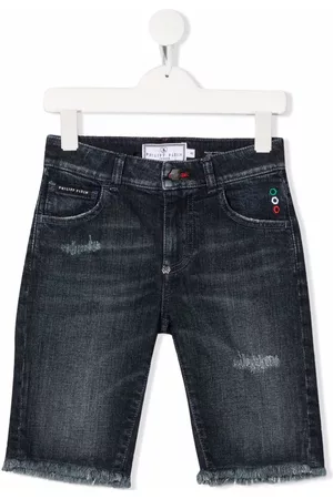 Philipp Plein Pantalones vaqueros cortos con efecto envejecido
