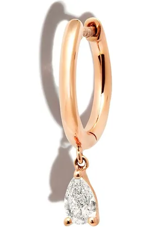 Anita Pendiente huggie en oro de 18kt con diamante