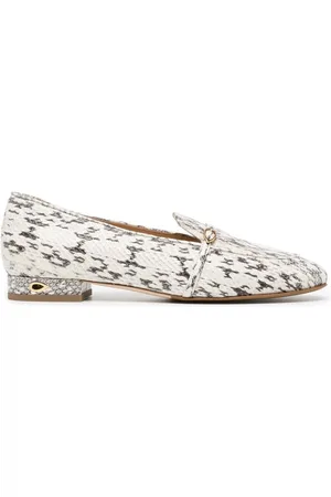 Jennifer Chamandi Mocasines con efecto de piel de serpiente