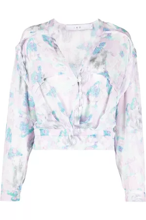 IRO Blusa con cuello en V y estampado floral