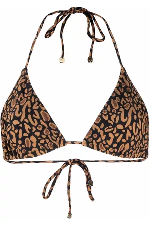 Nanushka Top de bikini de triángulo con animal print