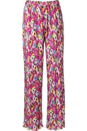 Msgm Pantalones plisados con motivo floral