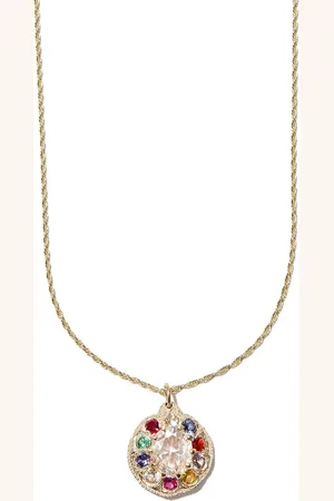 Bleue Burnham Collar en oro amarillo de 9kt con zafiro