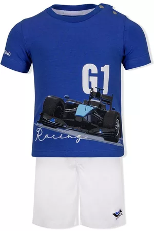 Lapin House Set de bermudas y camiseta con coche estampado