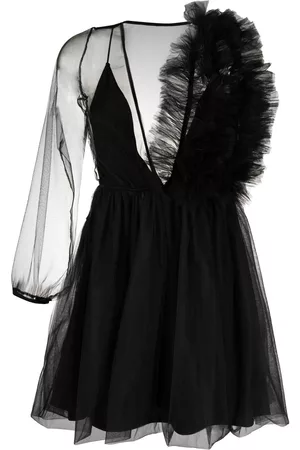 Alchemy Vestido corto asimétrico de malla de x Lia Aram