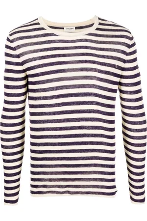 Saint Laurent Jersey de punto de canalé a rayas