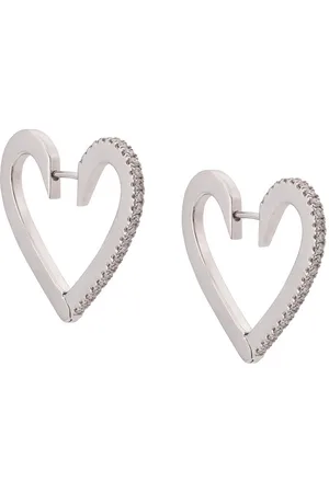 Cadar Aros Endless medianos con corazón de diamantes en oro blanco de 18kt