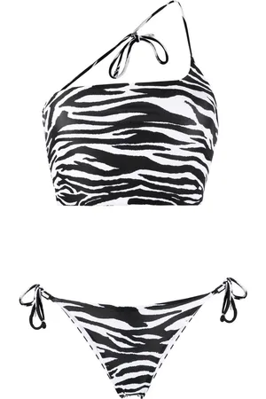 The Attico Bikini asimétrico con motivo de cebra