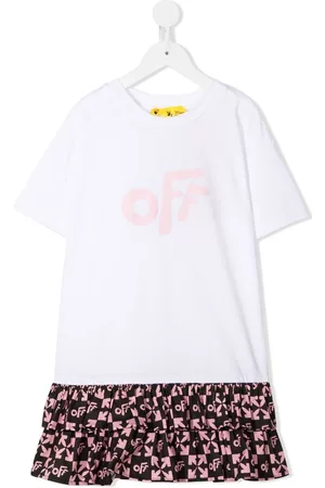 OFF-WHITE Vestido con logo y volantes